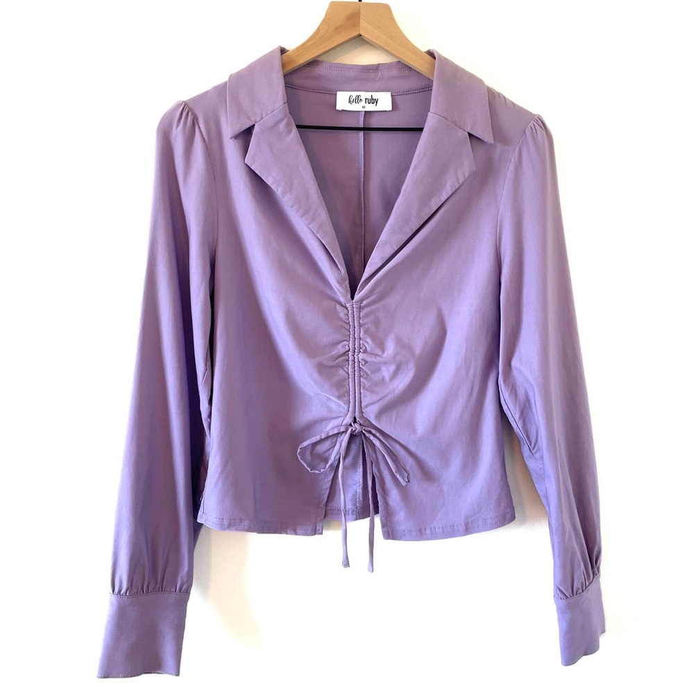 Hello Ruby Boutique Purple Tie Top